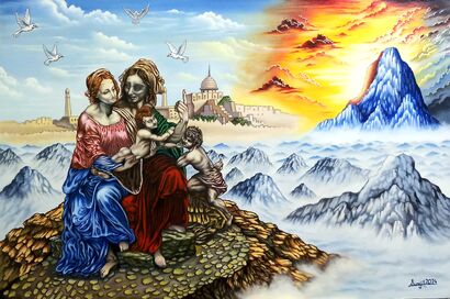 The Virgin And The Child With St. Anne And St. John The Baptist - a Paint Artowrk by Surajit  Purkait